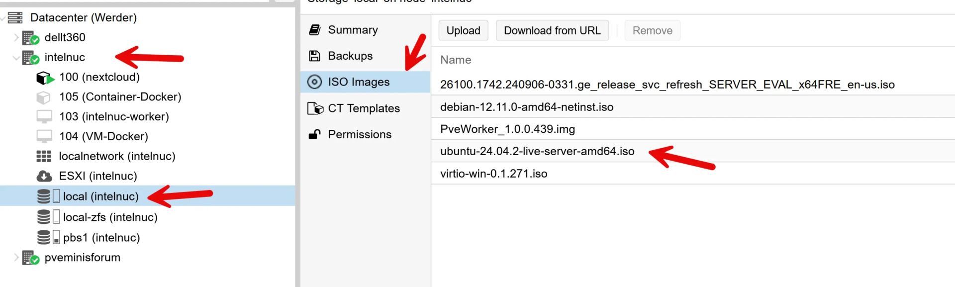 Proxmox Uploading Ubuntu ISO