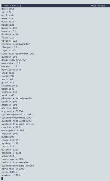 Ubuntu Admin Group: How to Create and Manage Users and Groups 4 ubuntu /etc/groups file