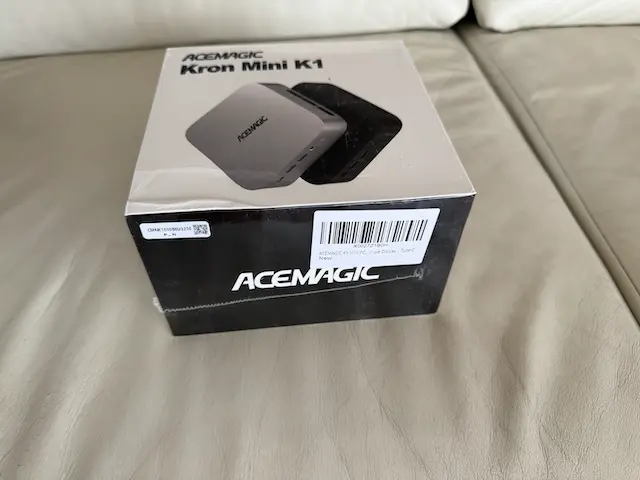 Acemagic K1 Mini PC Review – Is This Low-Power Ryzen Box Worth It? 3 Retail packaging of the Acemagic K1 mini PC showing the device and branding