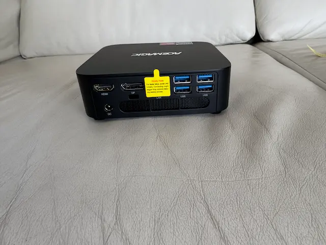 Acemagic K1 Mini PC Review – Is This Low-Power Ryzen Box Worth It? 8 Rear ports of the Acemagic K1 mini PC including HDMI, DisplayPort, Ethernet, and multiple USB ports