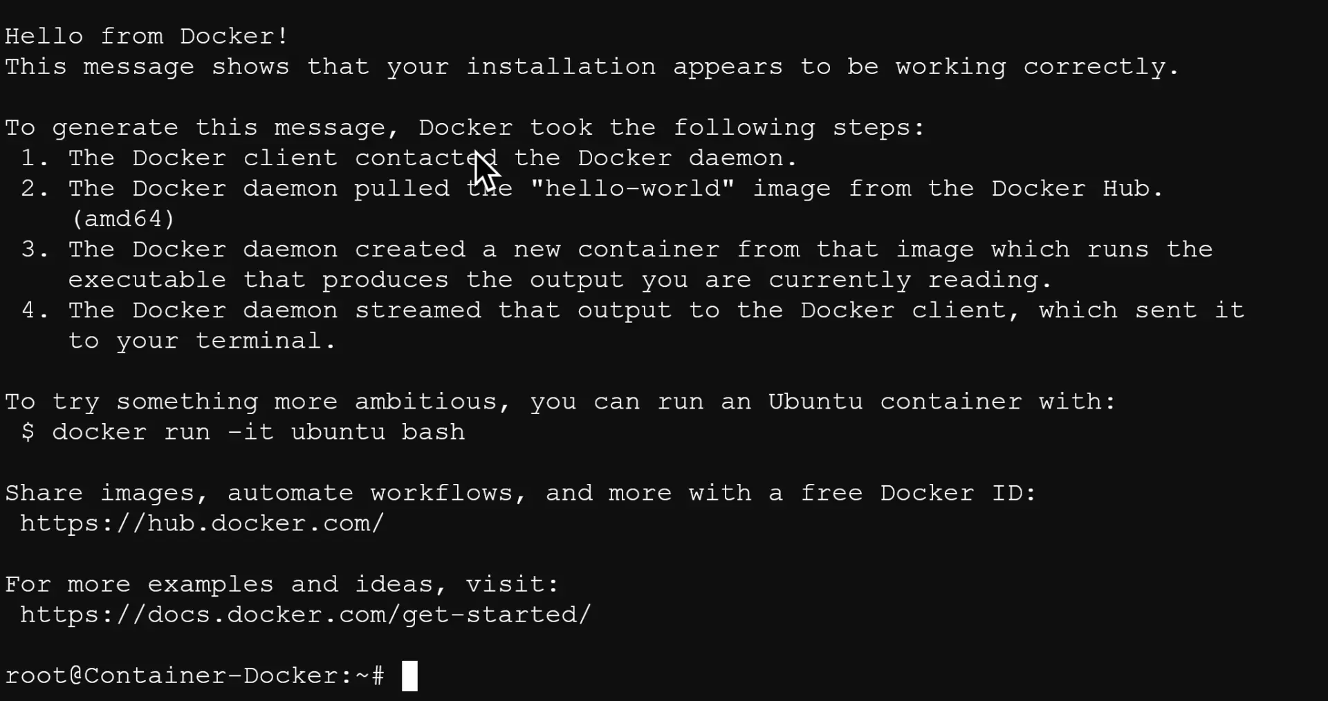 Proxmox Docker – Should You Use a VM or LXC Container? 6 Hello World Docker on Proxmox Container is installed!