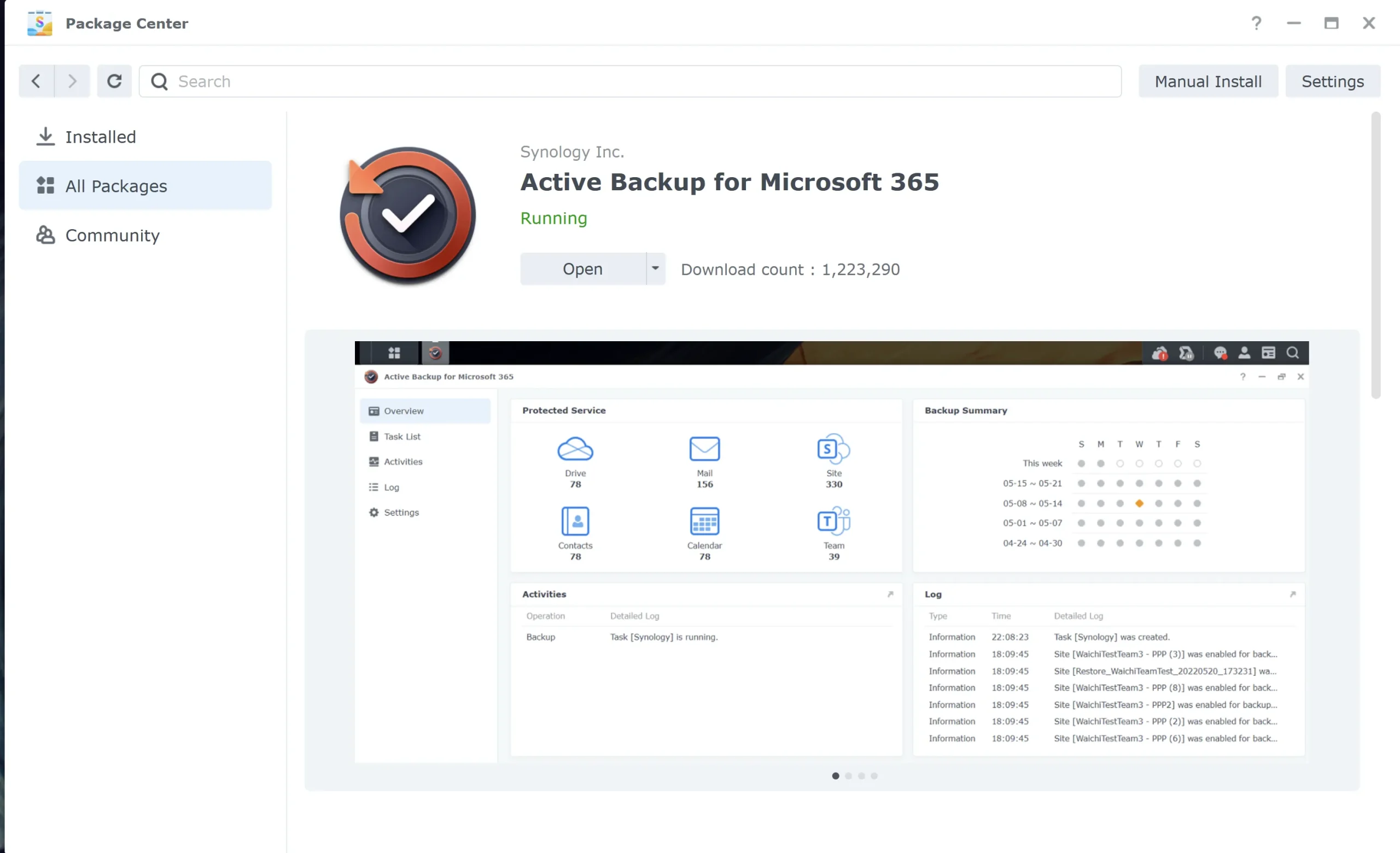 Did you know using Synology Active Backup for Microsoft 365 is a free alternative to Veeam Microsoft 365? 2 Active Backup for Microsoft 365 in the package center of Synology
