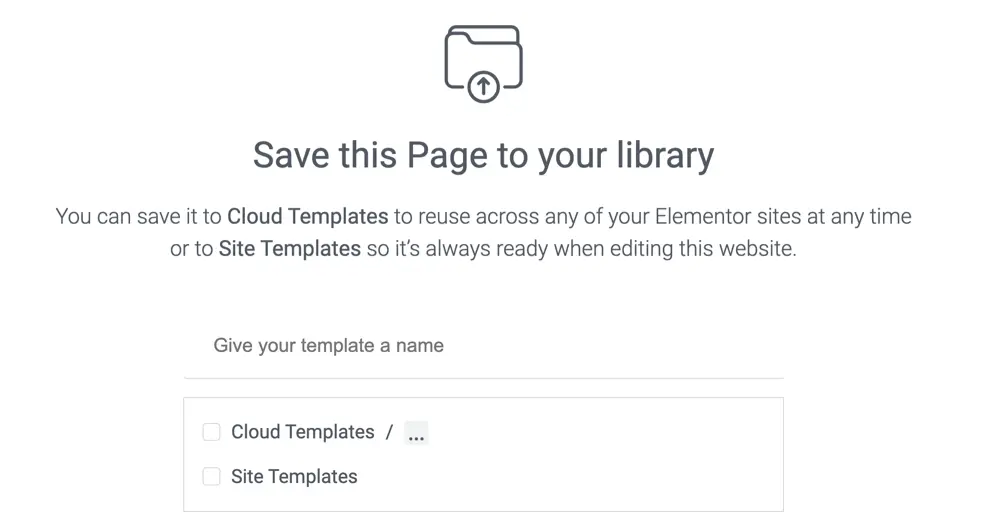 A Chronological Guide to Elementor's latest Features 2 Elementor Cloud Template - Save this page to your library