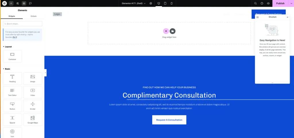Elementor Pro pagebuilder