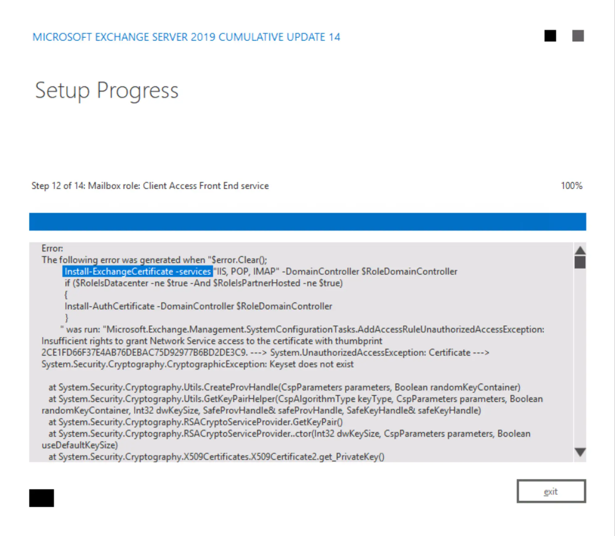 Exchange setup fails with a certificate error 2 Exchange Setup fails with a Certificate error