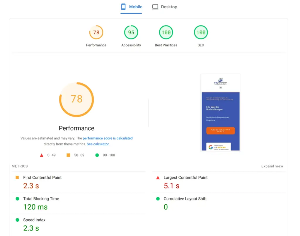 Pagespeed insight mobile with WP Rockets