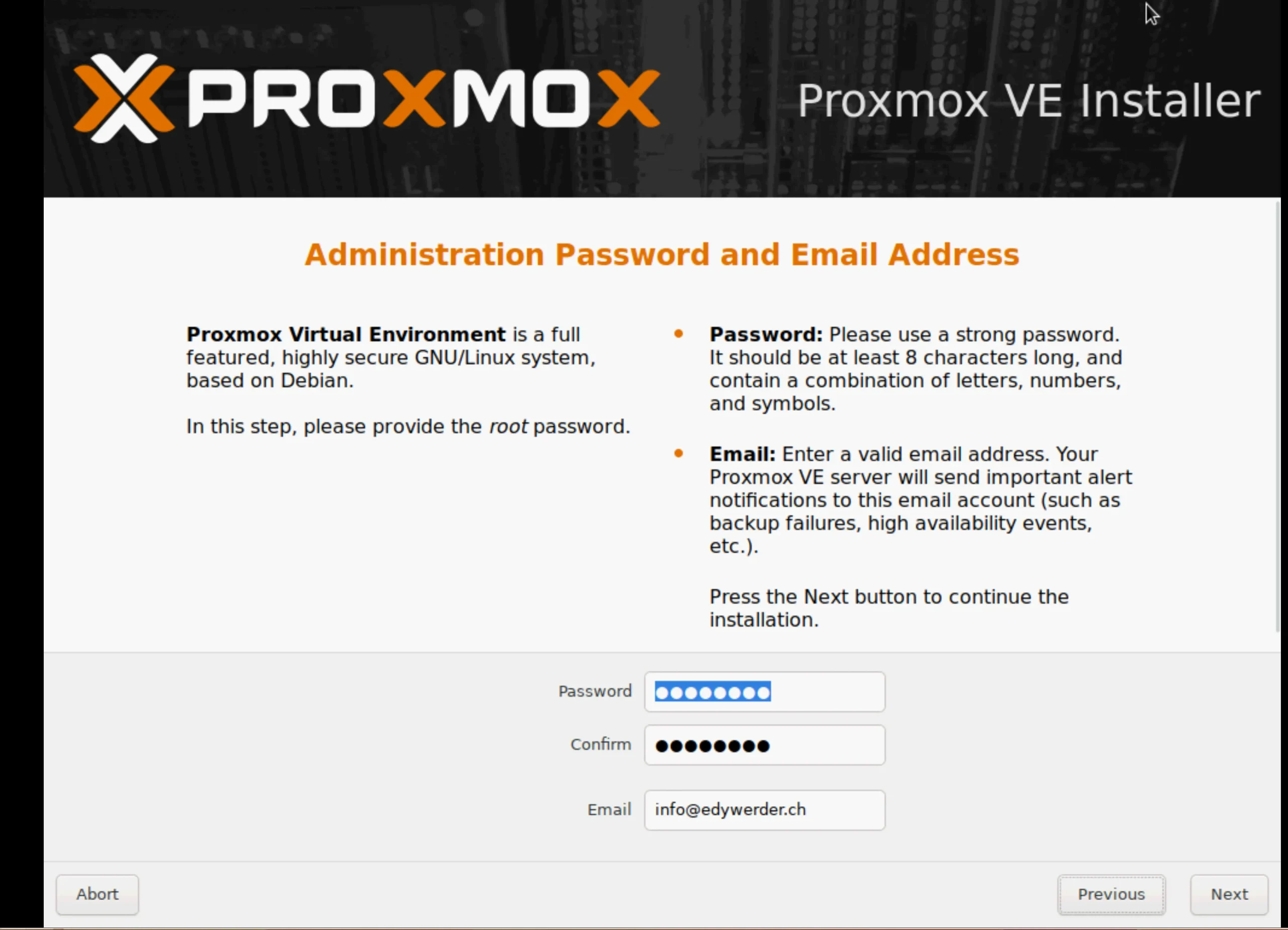 Proxmox installer 5