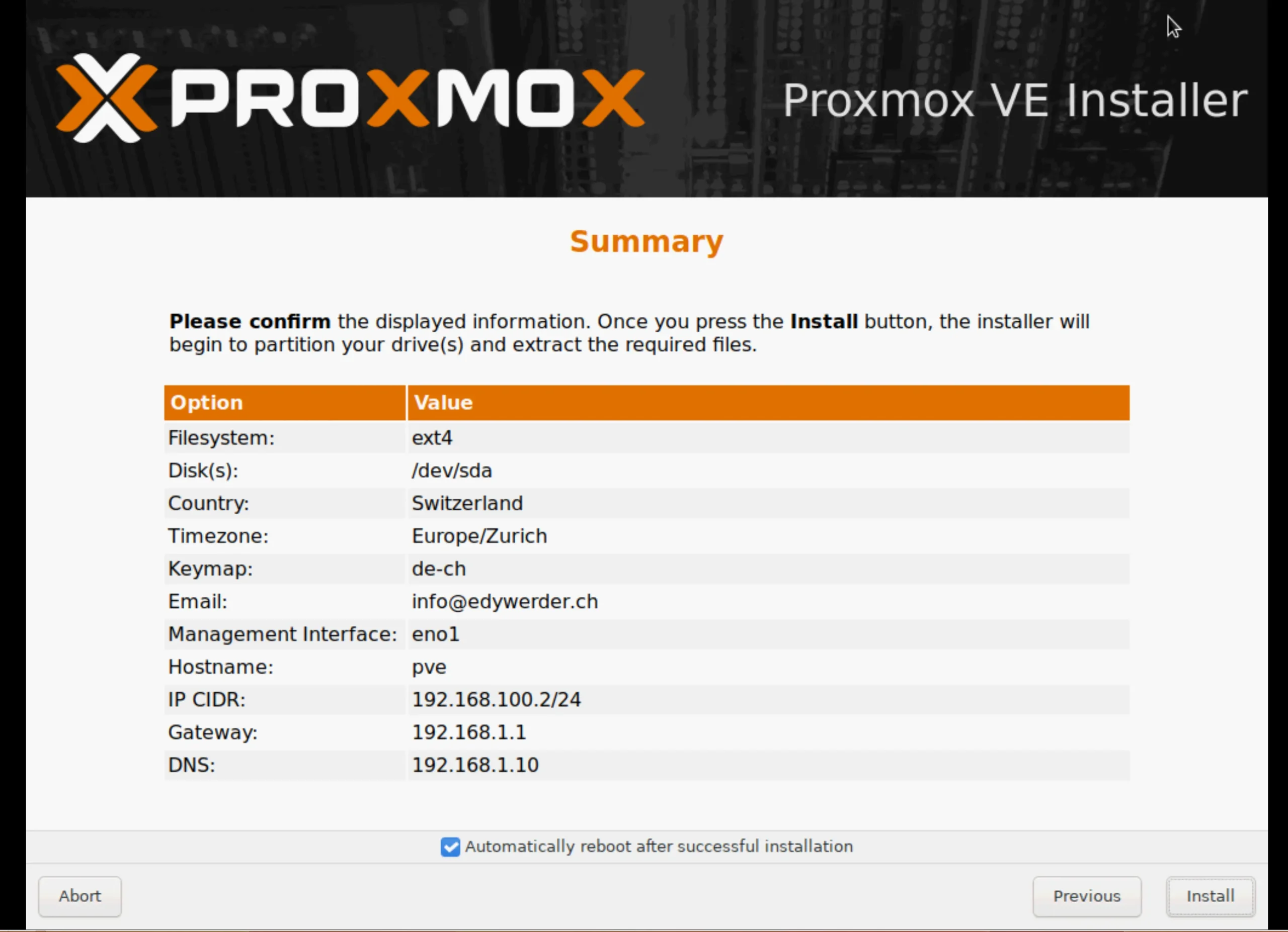 Proxmox installer 7