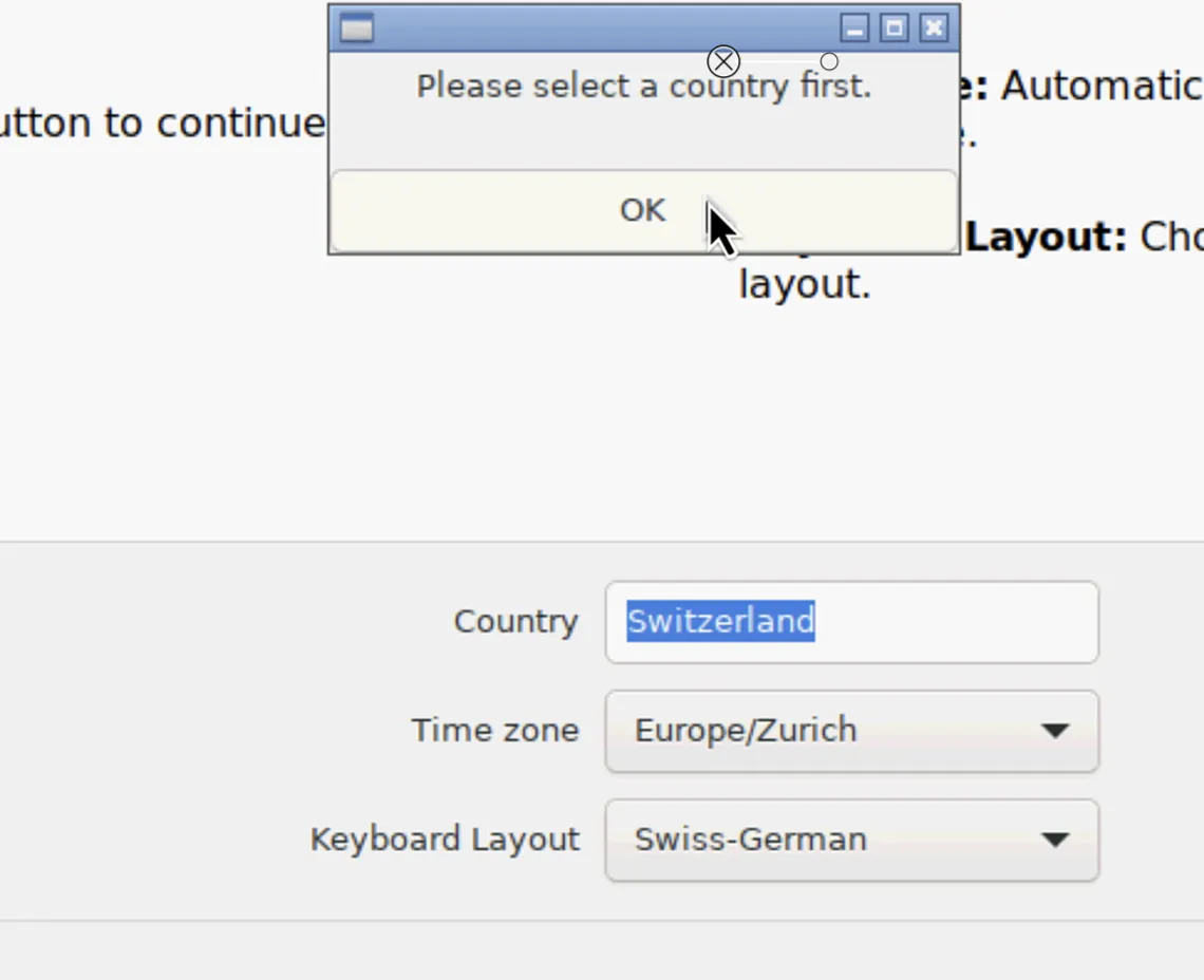 Proxmox 8 please select a country first