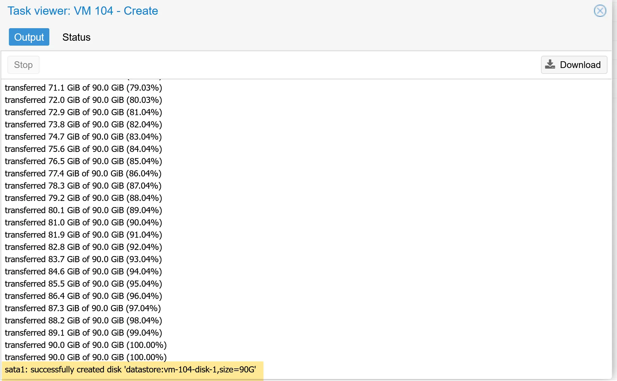 Vmware to Proxmox: Ultimate Import Wizard for converting a virtual machine 15 Proxmox Import Guest transfer finished