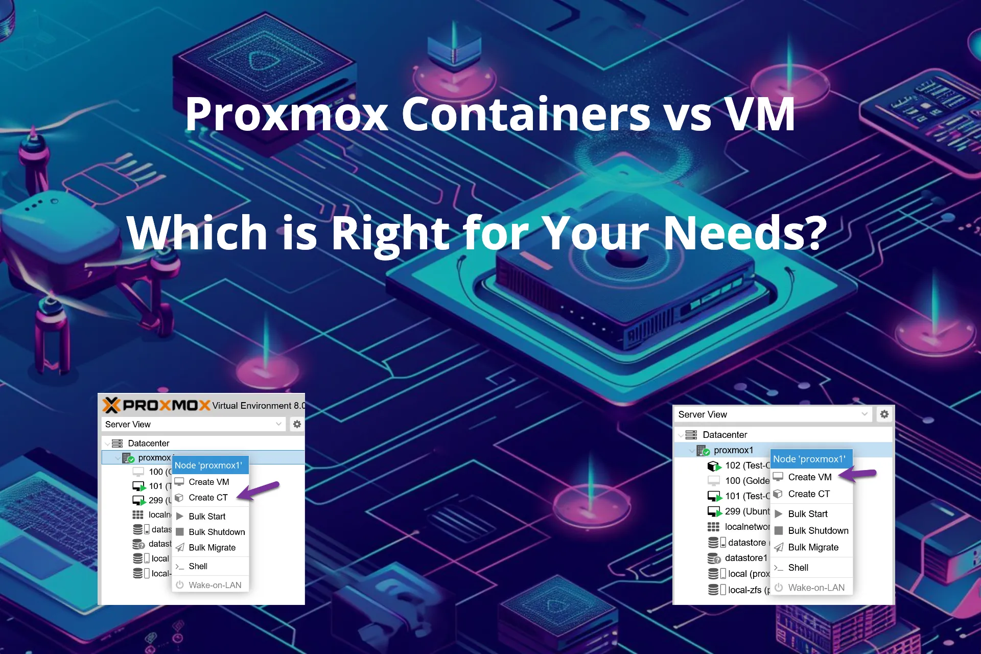 Proxmox container vs vm