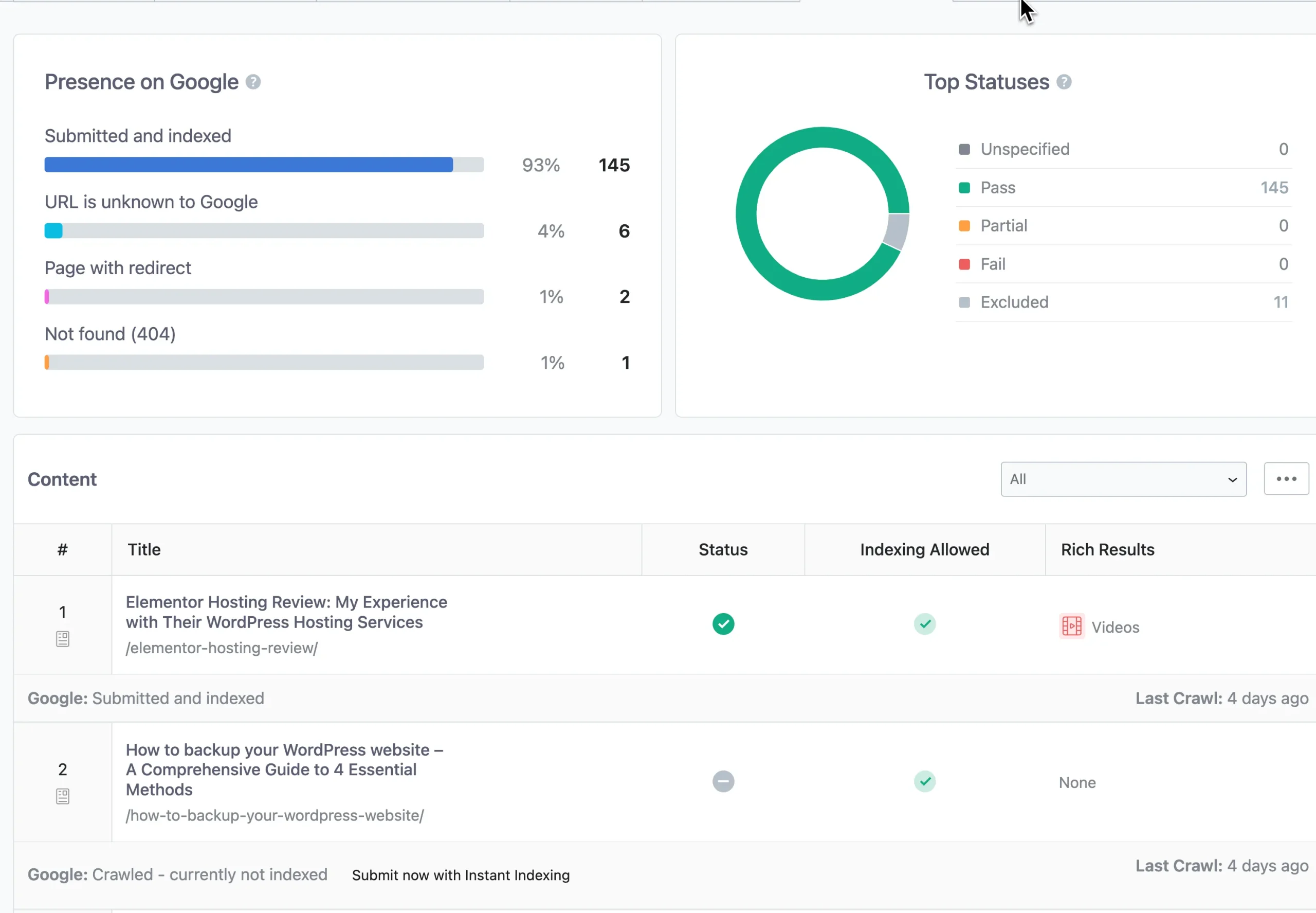 Discover the Best SEO plugin for WordPress - Rank Math 7 Rank Math Track index status