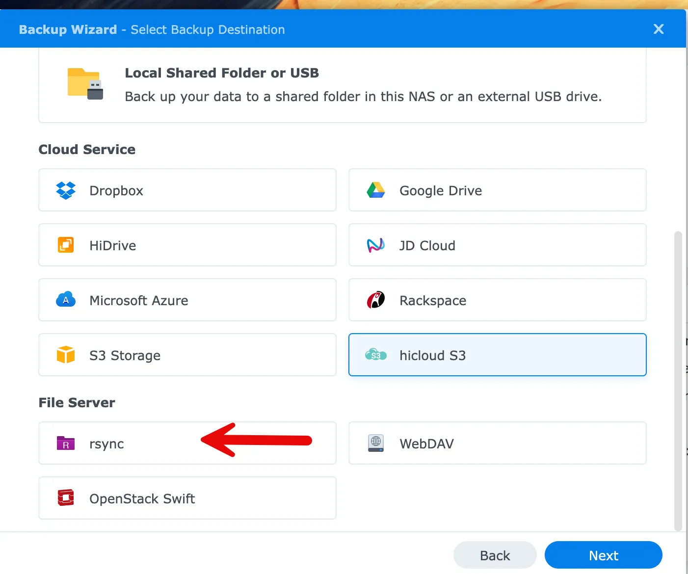 Synology rsync server