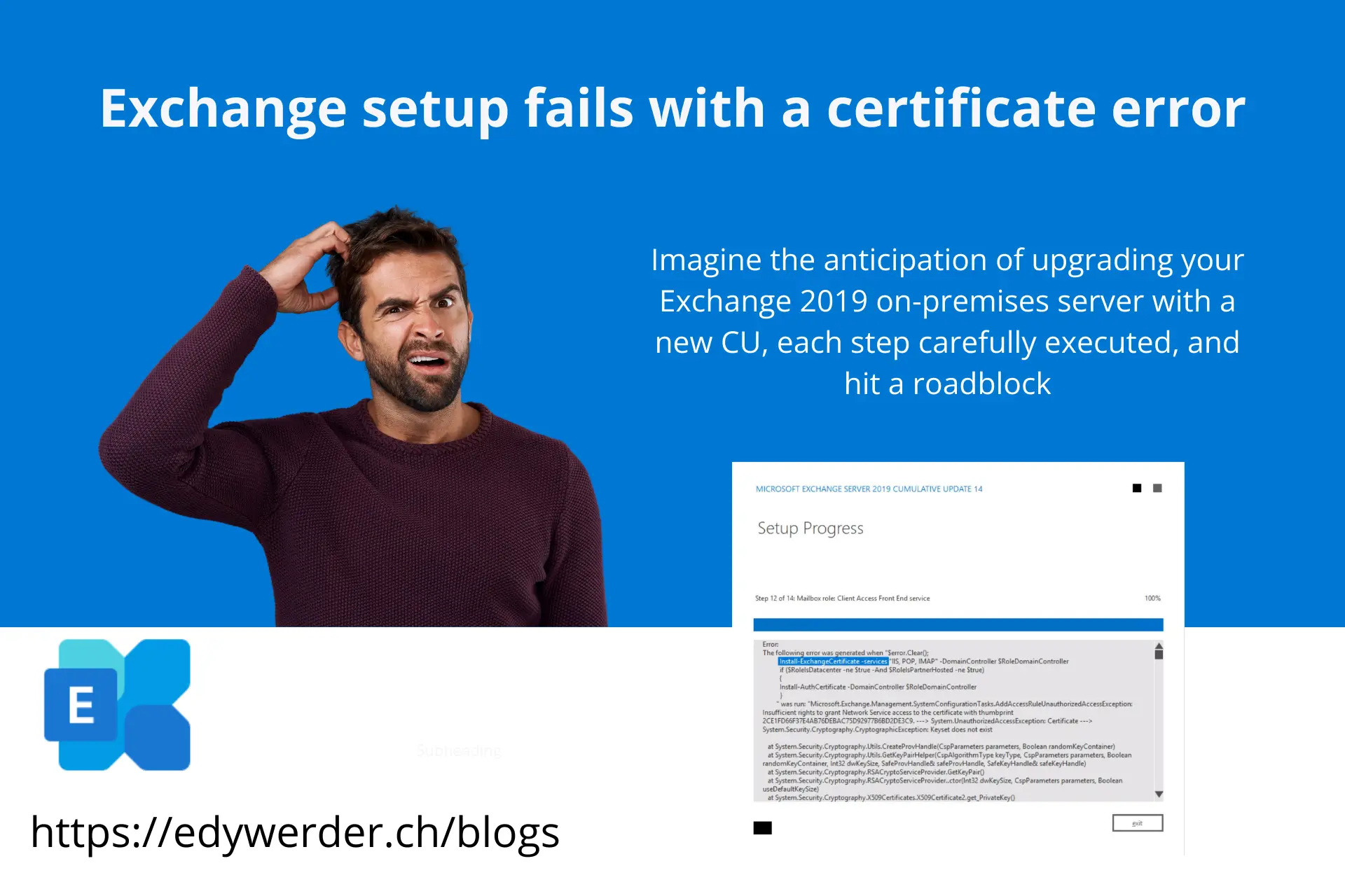 Exchange setup fails with a certificate error 1 Exchange setup fails with a certificate error