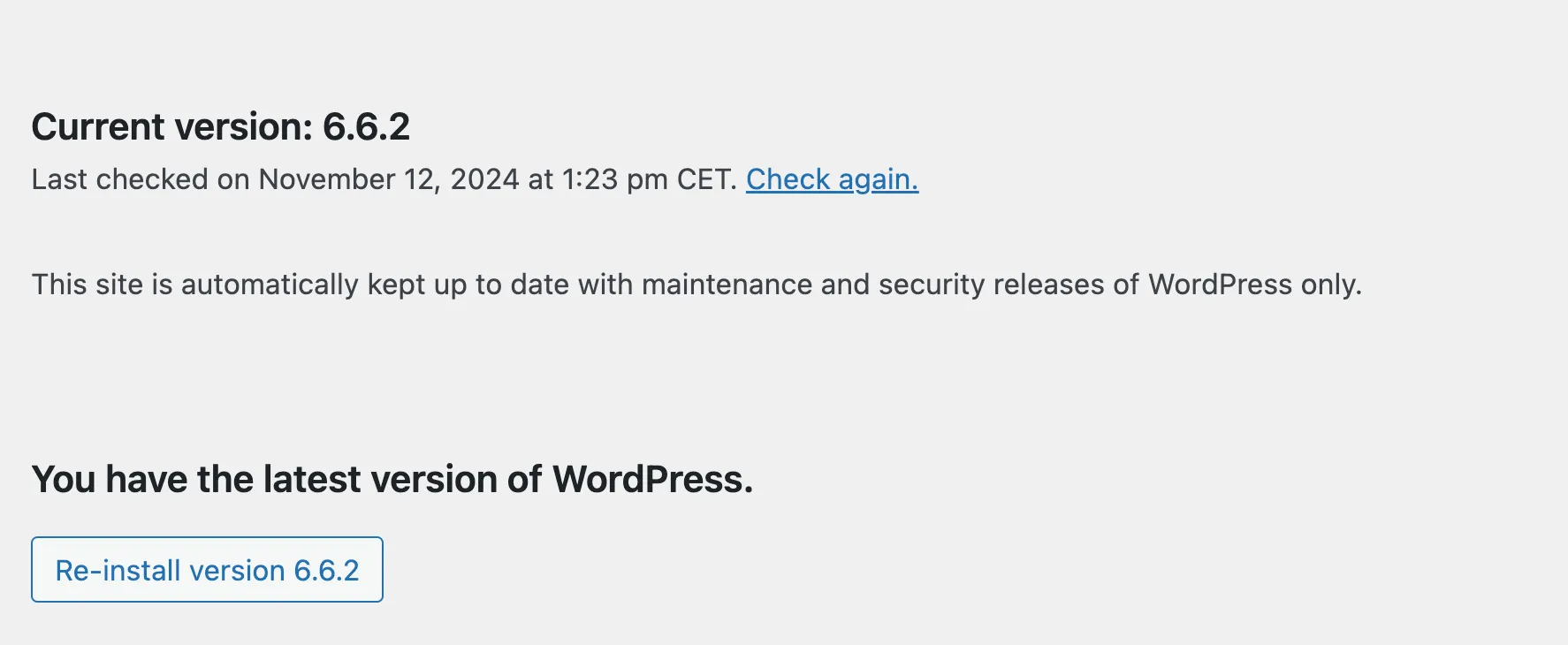 WordPress Automatic Updates: Staying in Control (Even with Your Host) 3 WordPress automatic update minor only