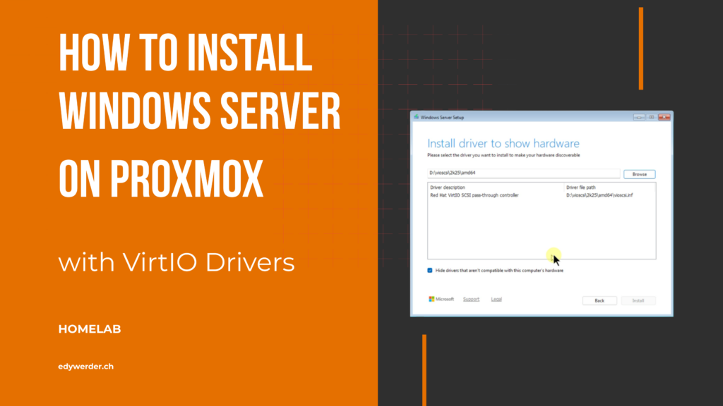 Windows Server on Proxmox with VirtIO Drivers