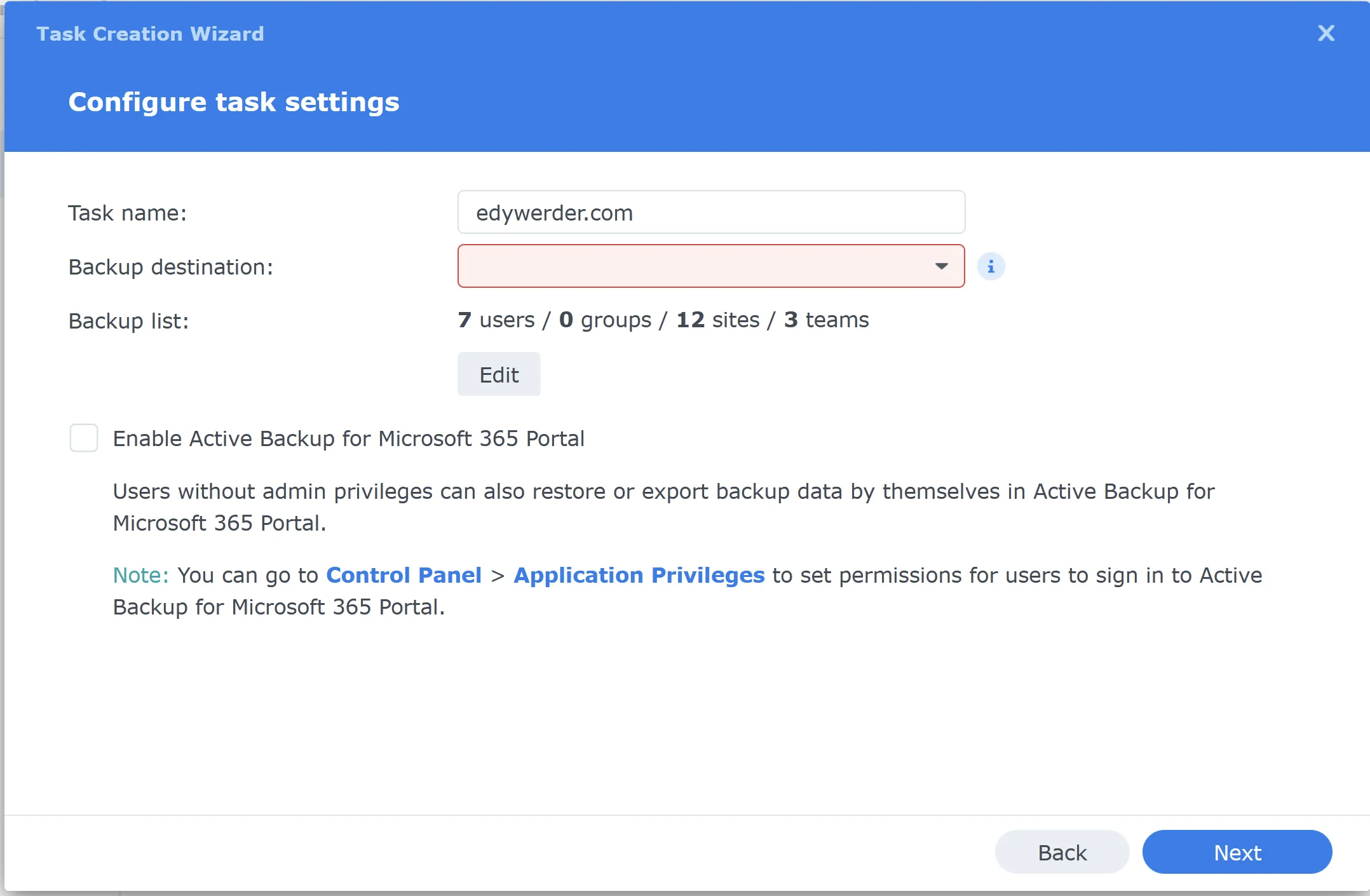 Did you know using Synology Active Backup for Microsoft 365 is a free alternative to Veeam Microsoft 365? 9 configure backup destination