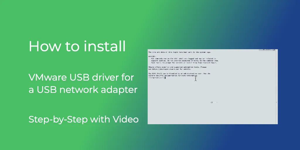 Vmeare USB driver Install