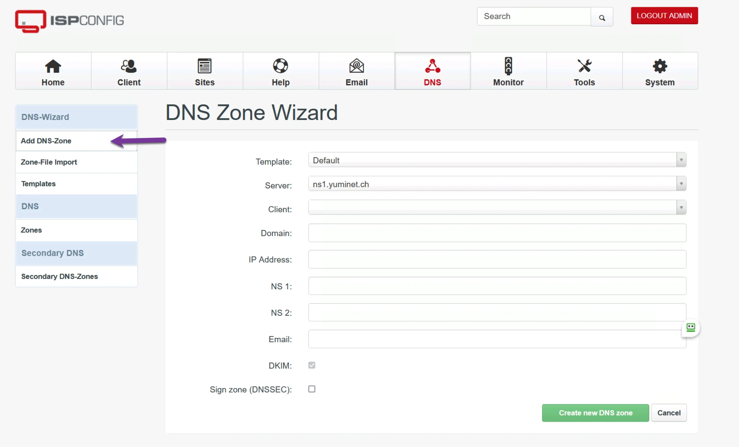 Create a Zone file to add DNS records