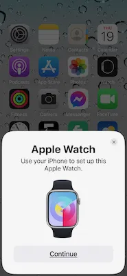 Apple Watch 9 pairing with an iPhone