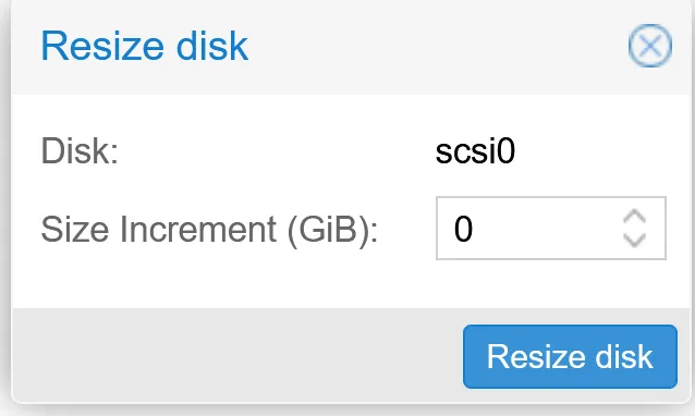 VM Disk Size increment