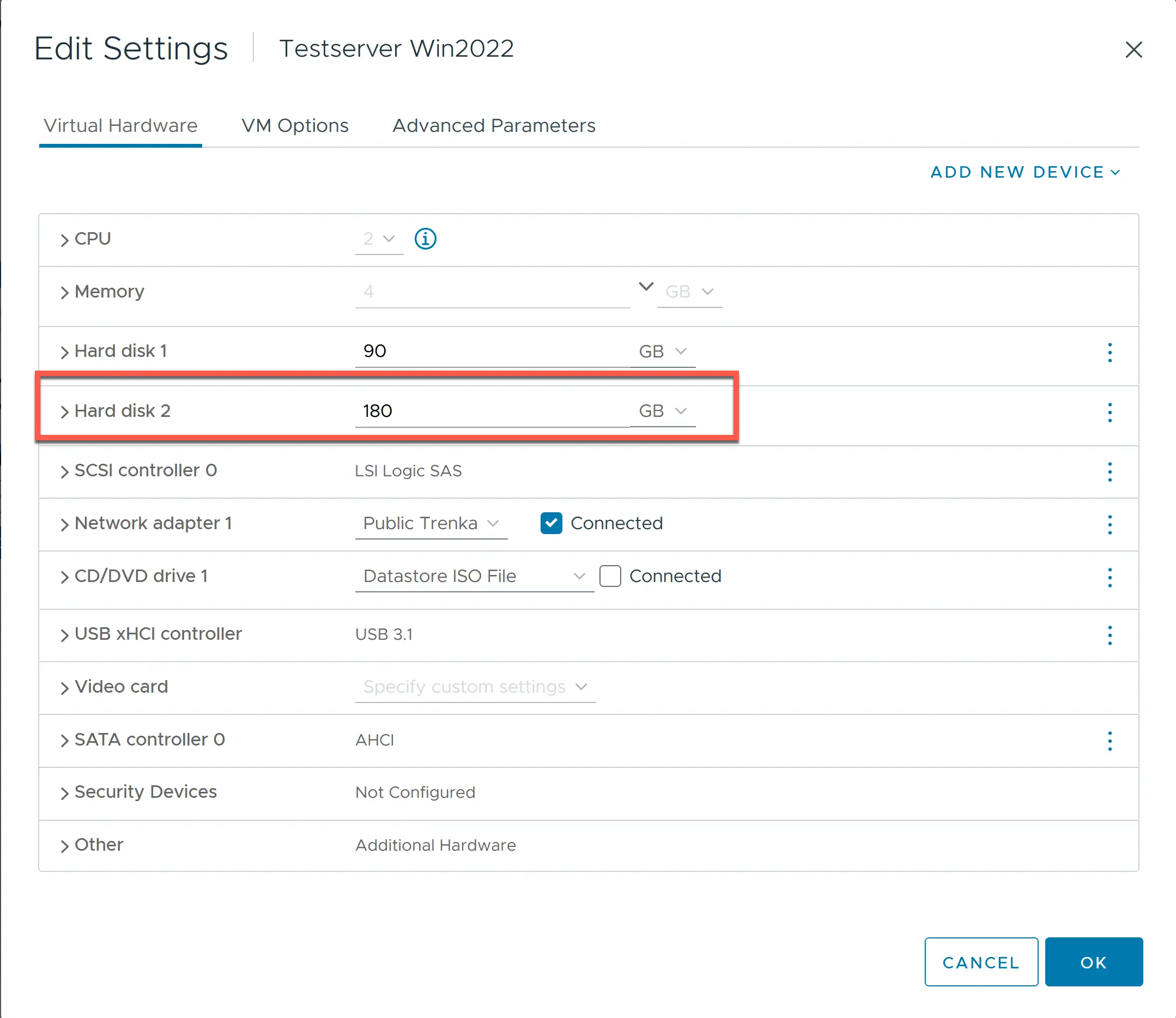 How to Easily Increase VMware Disk Size 2 VM guest, edit settings