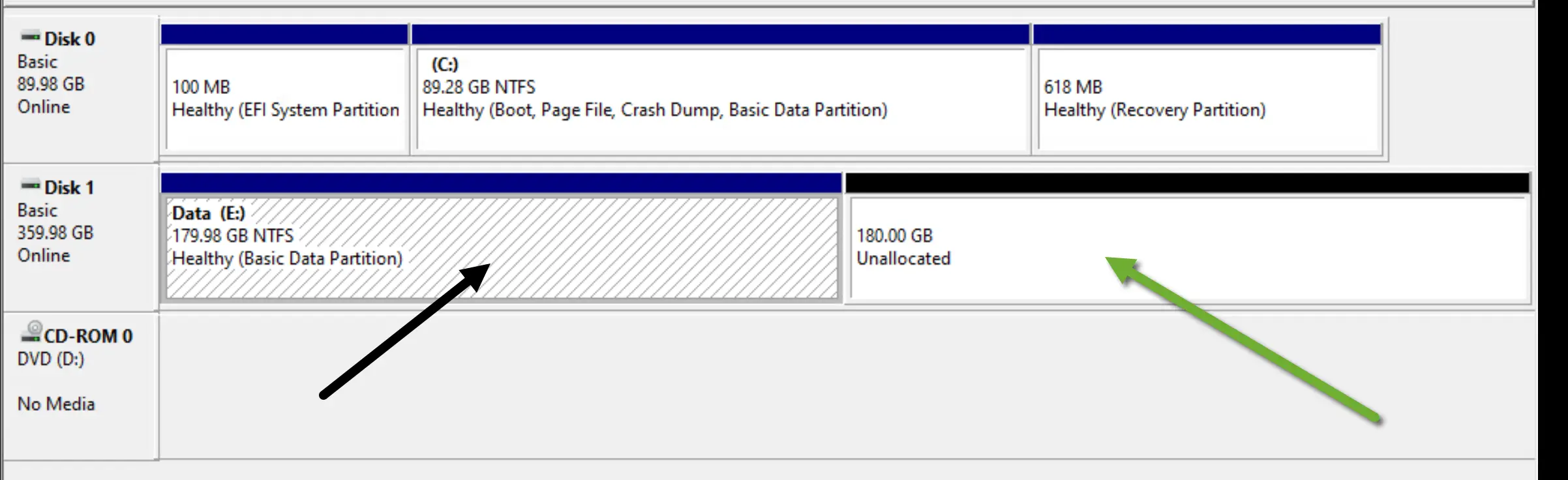 How to Easily Increase VMware Disk Size 4 Windows Guest - Disk information