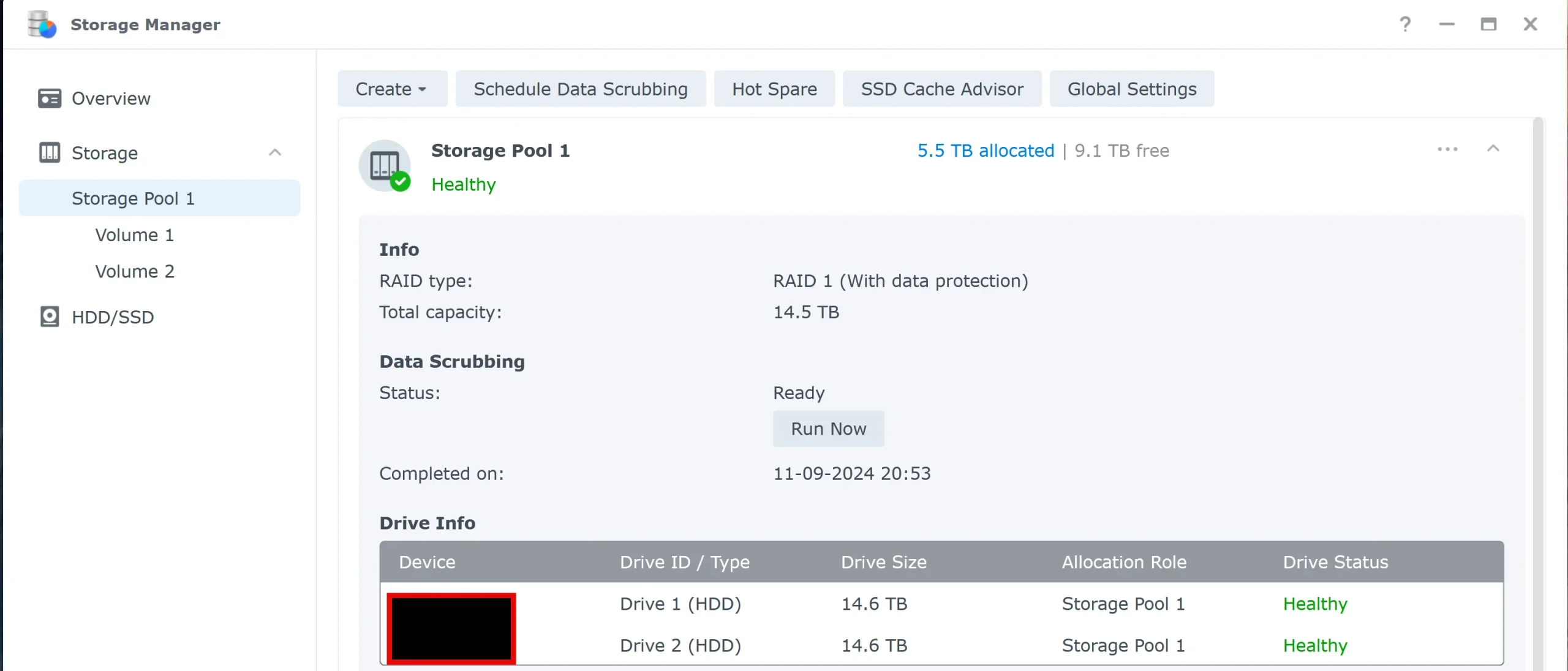 storage manager after rebuilding