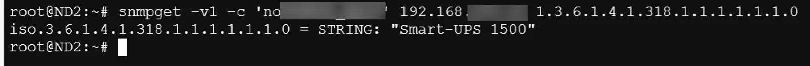 SNMP query from Proxmox returning the APC Smart-UPS 1500 model